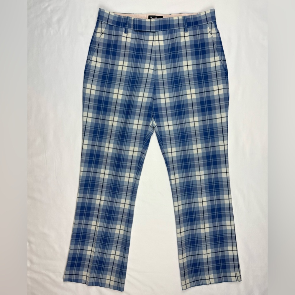 Ian Poulter IJP Design Mens Trousers Golf Pants 34 x 31 Plaid Wool Blend B8